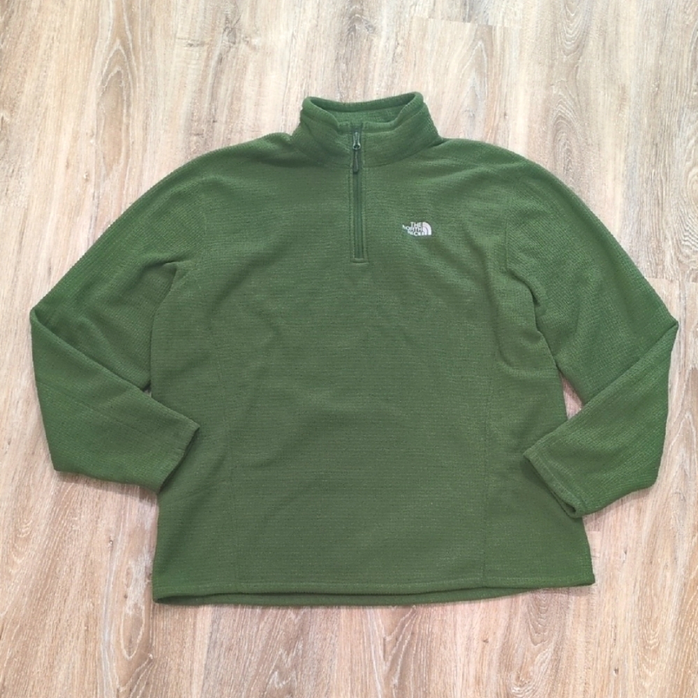 👕💜 The North Face Green 1/4 Zip Up Sweater Fleece Comfort Men's XL 👕💜